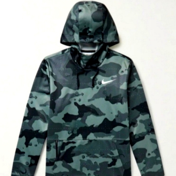 Nike Training Camouflage-Therma-Fit Hoodie, Medium, TonalGrey +Black &White - Picture 1 of 8